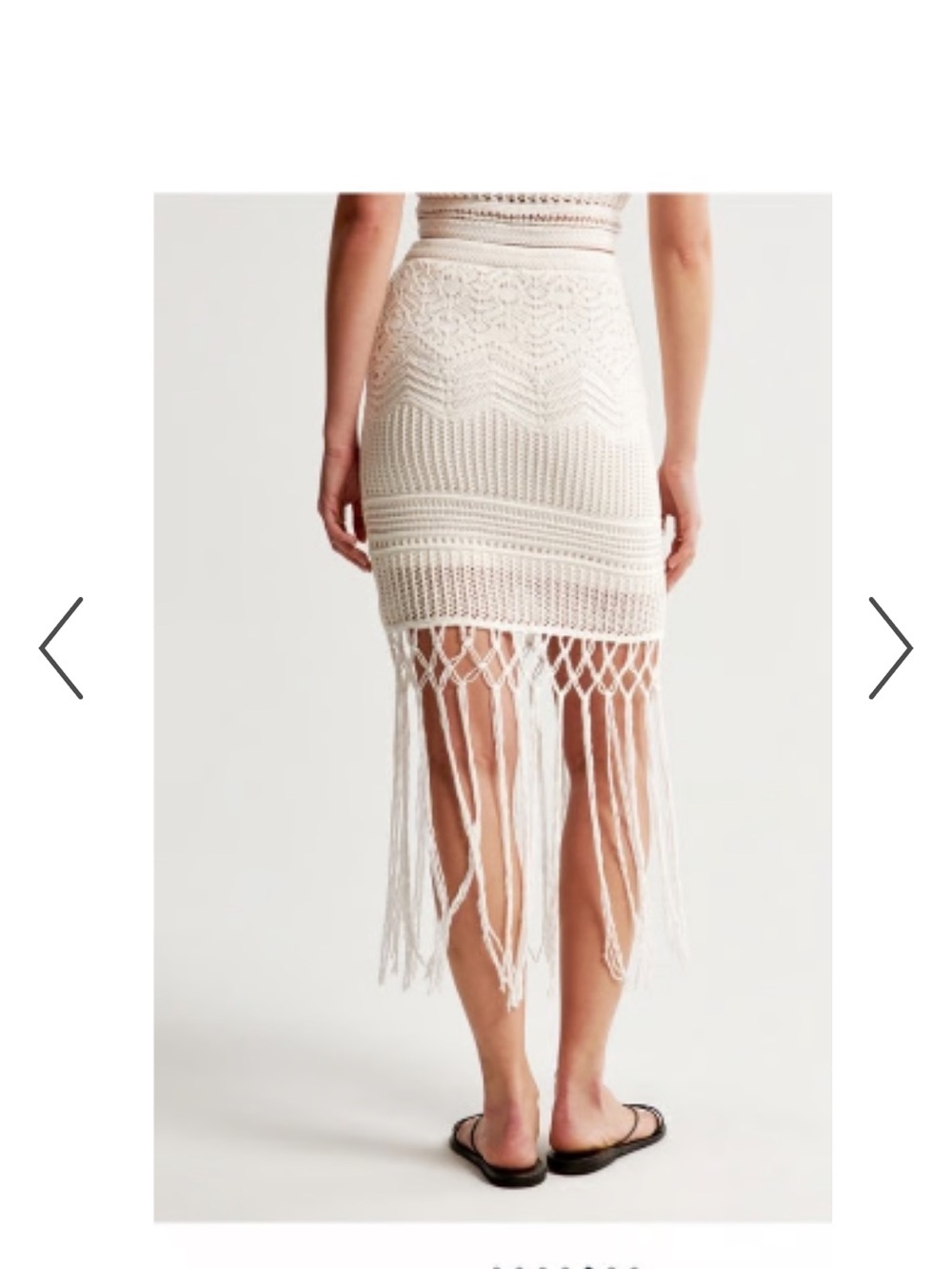 Abercrombie & Fitch Cream Crochet Fringe Mini Skirt and Top - Picture 2 of 6
